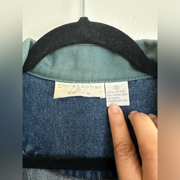 Fall jacket Christopher & Banks Vintage Denim Forest Patch Jacket - Picture 6 of 6